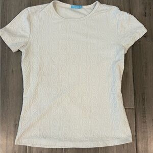 j mclaughlin allie bamboo lane jacquard tee white